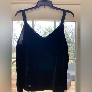 J Crew black velvet XL camisole or tank top